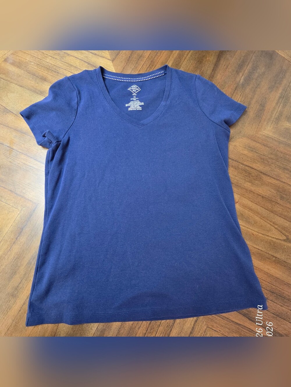 St. John's Bay Navy V-Neck Short Sleeve Tee